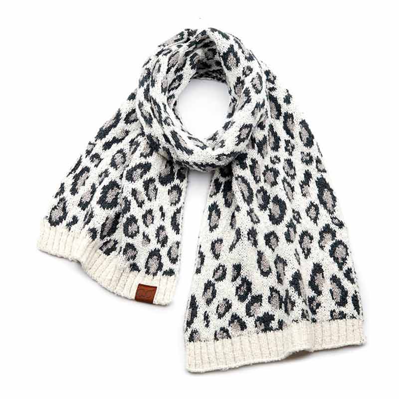 CC Leopard Jacquard Knit Scarf Bluetortoisewholesale