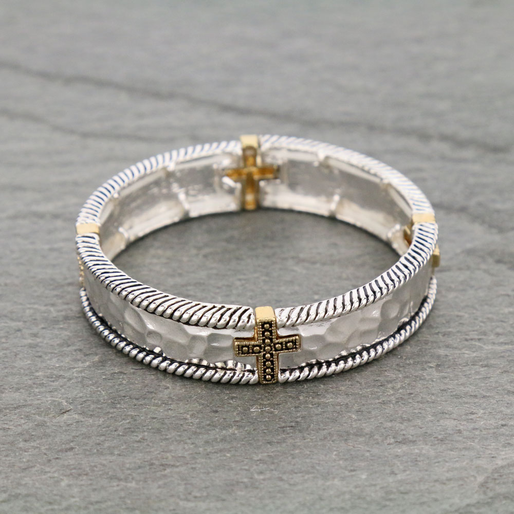Cross Stretch Bracelet Bluetortoisewholesale