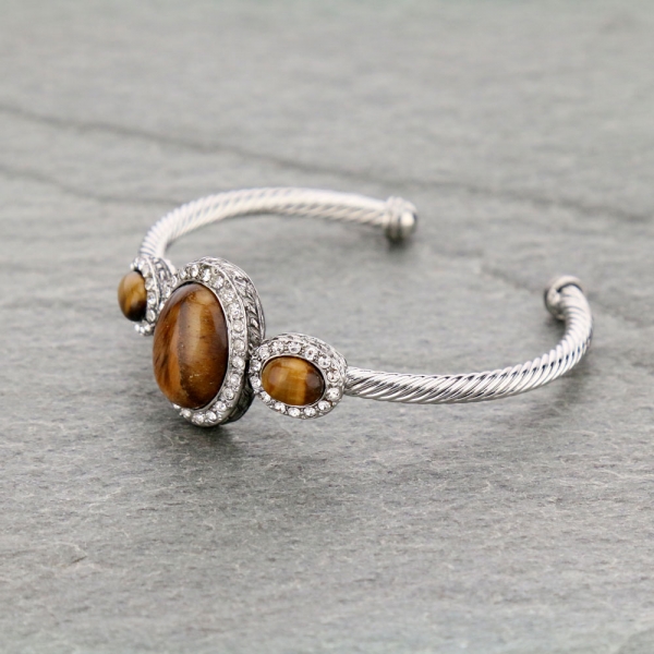 Fashion Metal Twisted Cable Cuff Bracelet - Image 2