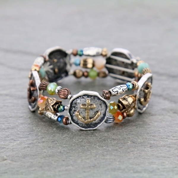 Sea Life Theme Anchor Bracelet