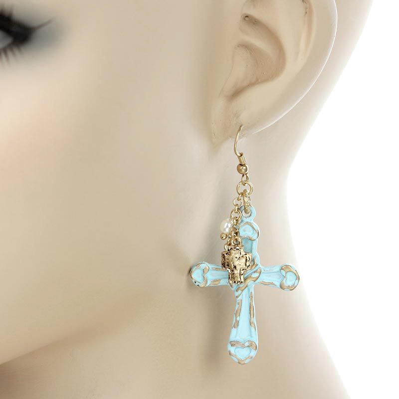 Cross Fish Hook Earrings – Bluetortoisewholesale