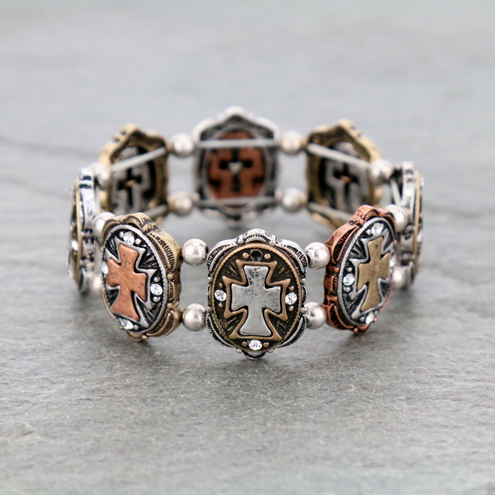 Cross Stretch Bracelet Bluetortoisewholesale