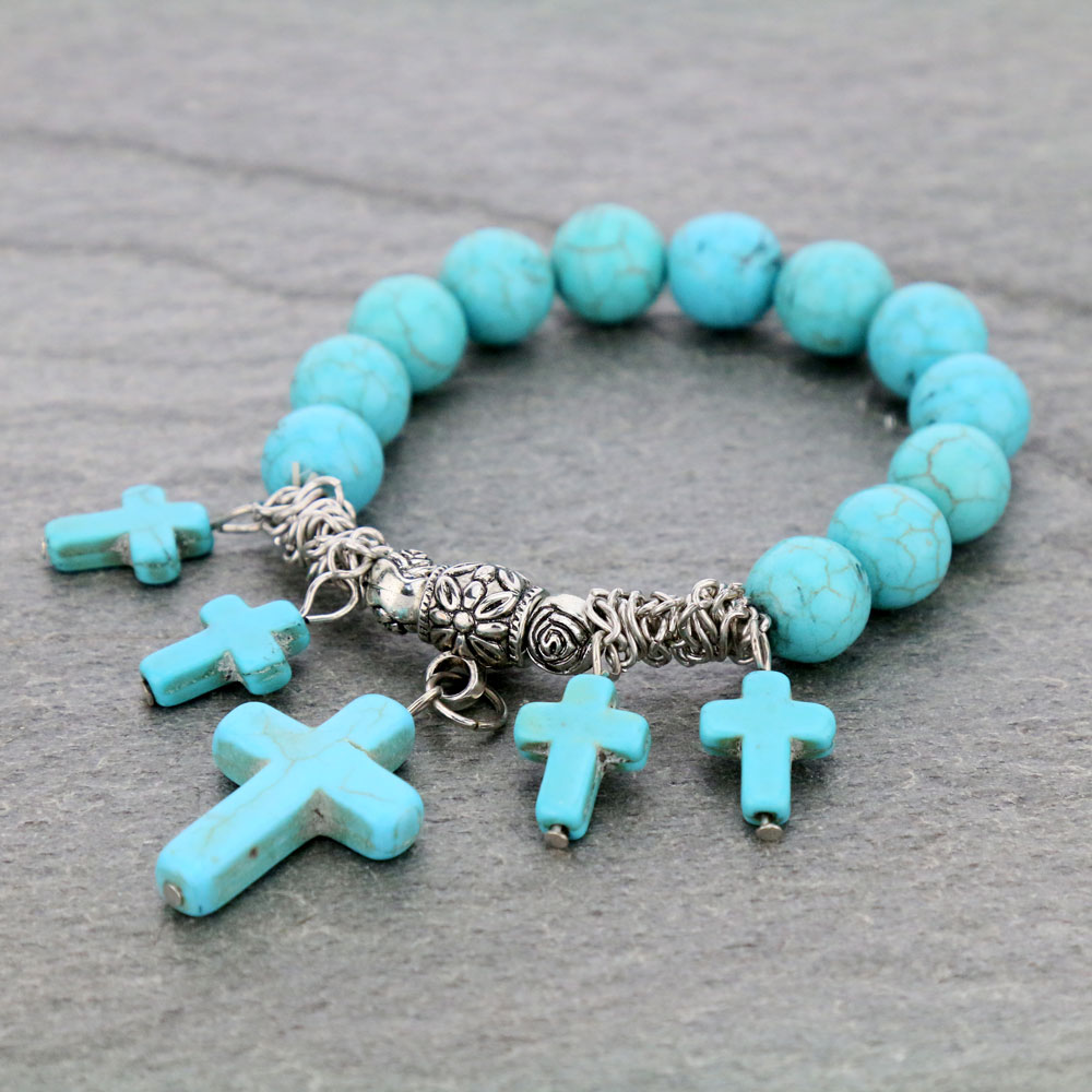 Cross Stretch Bracelet Bluetortoisewholesale