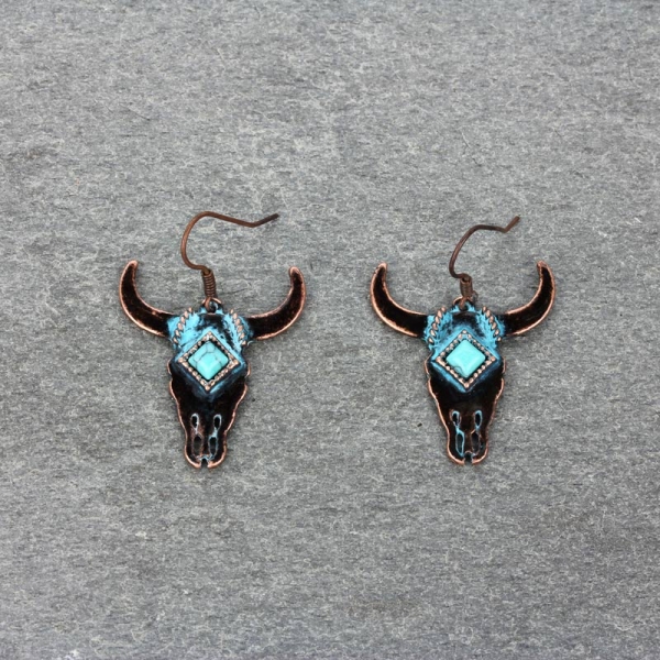 Western Steer Casting Fish Hook Earrings