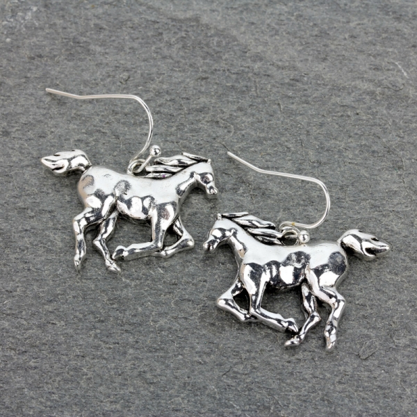 Western Horse Fish Hook Earrings