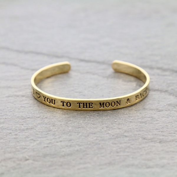 "I ♡ YOU THE MOON and BACK" Cuff Bracelet