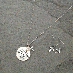 "Follow Him" Necklace Set-SS0239/SB