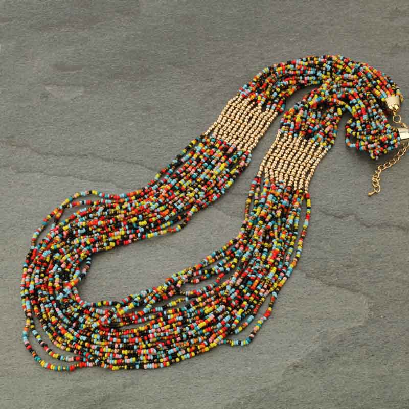 Multi Strand Seed Bead Necklace N1032 Mt 1 Bluetortoisewholesale