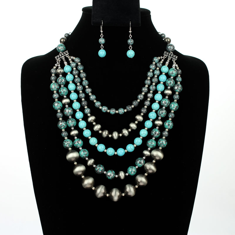 Western Navajo Style Pearl Necklace Bluetortoisewholesale