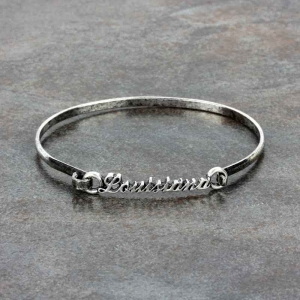 "LOUISIANA" Script Wire Bracelet-SB0236/WS