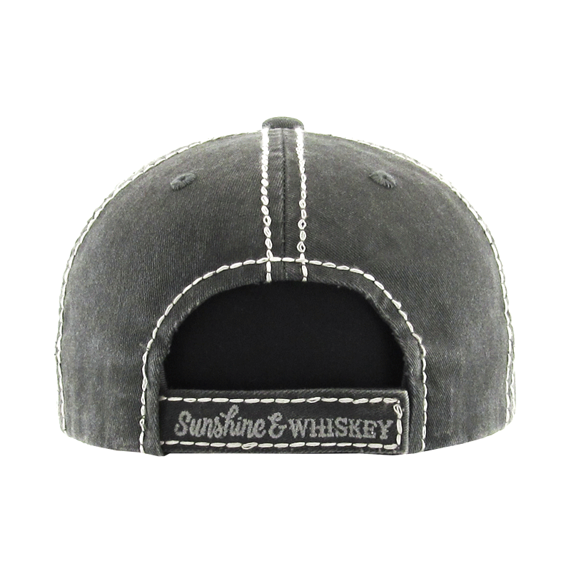"SUNSHINE and WHISKEY" Washed Vintage Ball Cap - Image 2