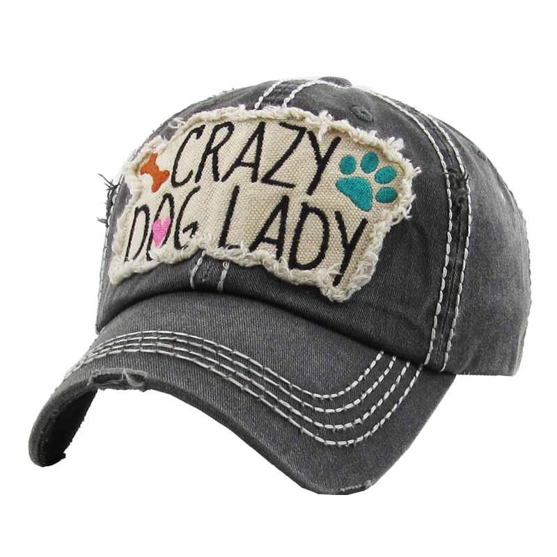 "Crazy Dog Lady" Washed Vintage Ball Cap - Image 2