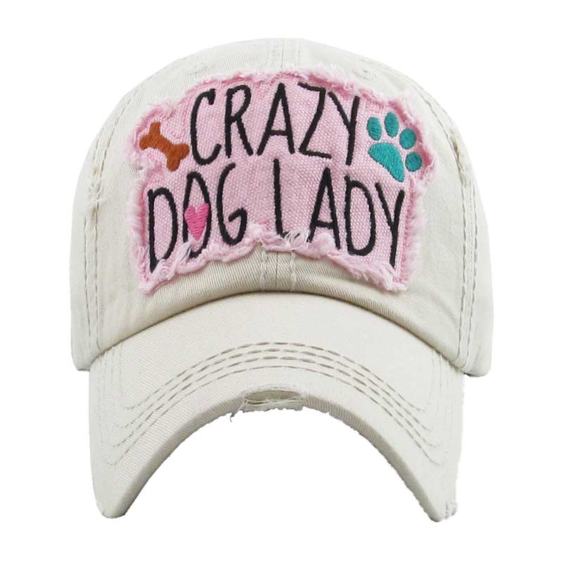 "Crazy Dog Lady" Washed Vintage Ball Cap
