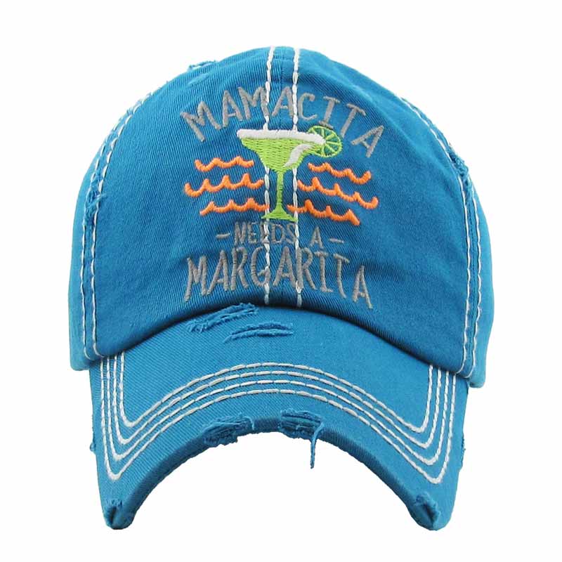 "Mamacita Needs A Margarita" Washed Vintage Ball Cap