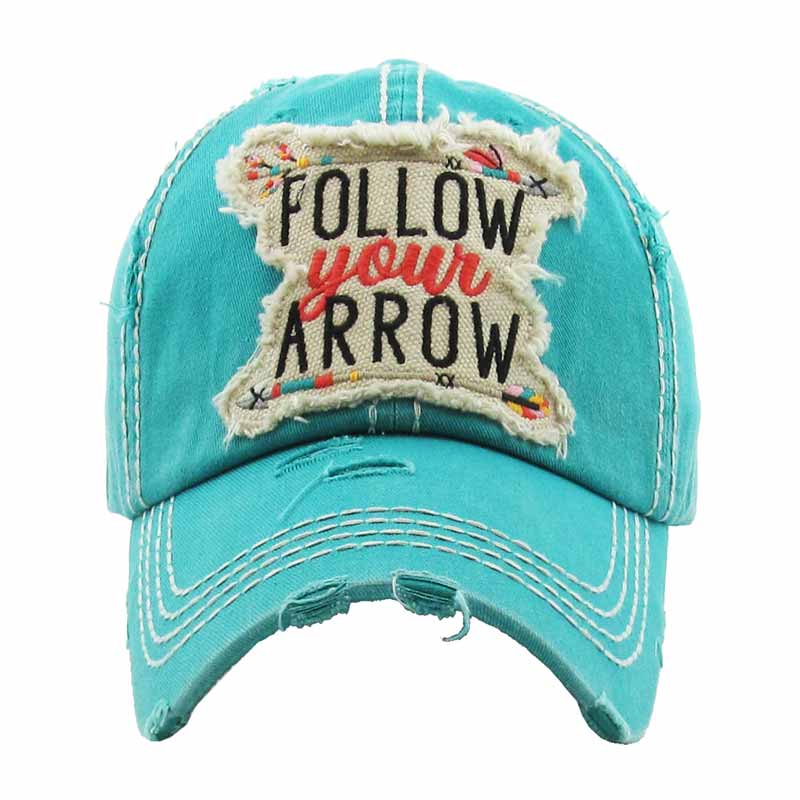 "FOLLOW your ARROW" Washed Vintage Ball Cap