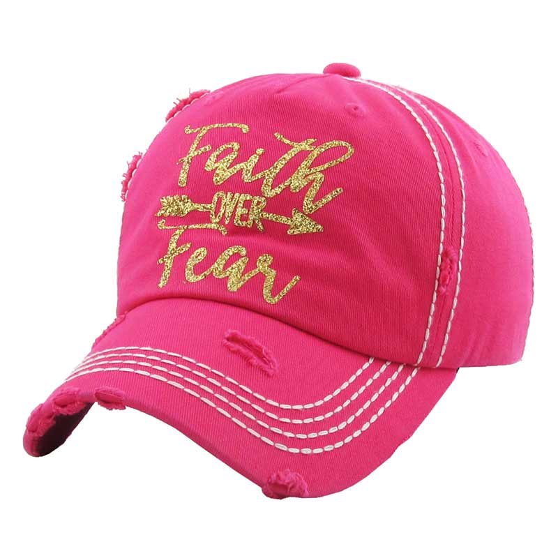 "Faith Over Fear" Washed Vintage Ball Cap - Image 3