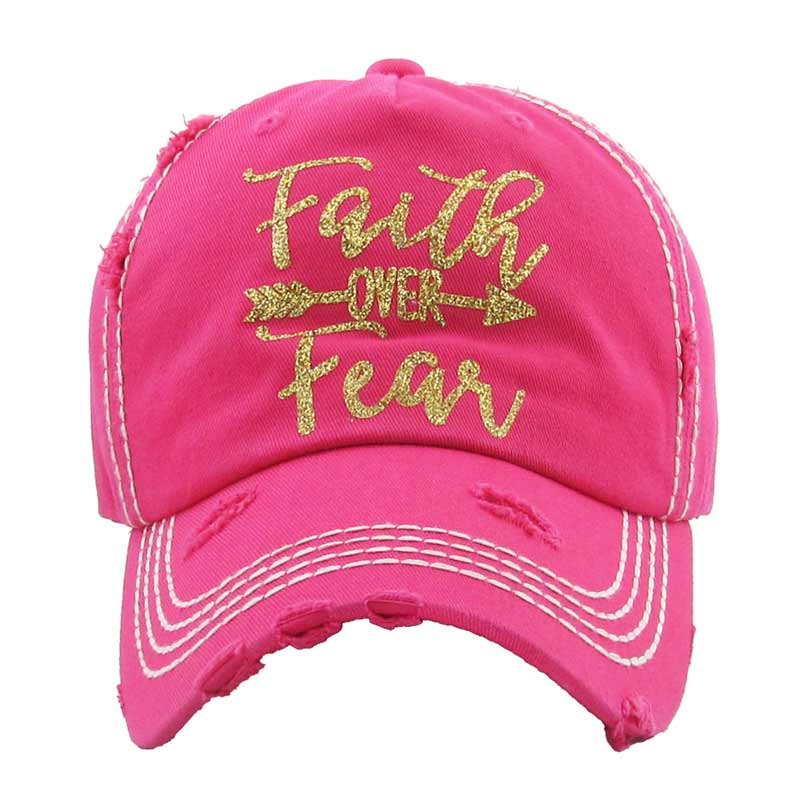 "Faith Over Fear" Washed Vintage Ball Cap