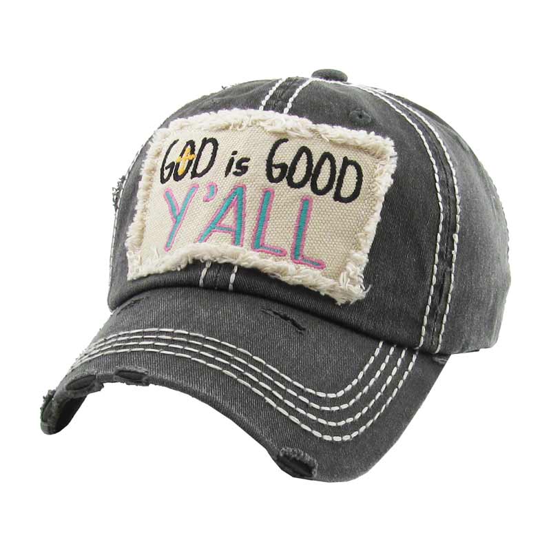 "GOD IS GOOD Y'ALL" Washed Vintage Ball Cap - Image 3