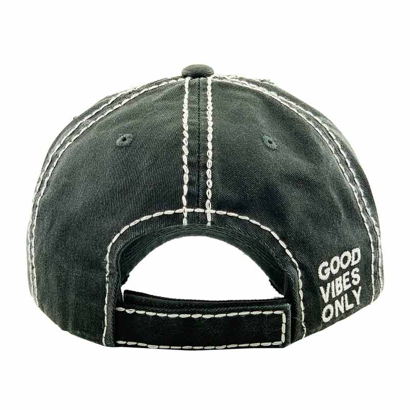 "GOOD VIBES ONLY" Washed Vintage Ball Cap - Image 2
