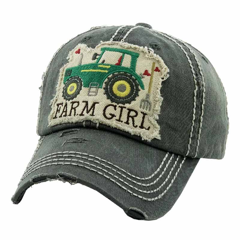 "FARM GIRL" Washed Vintage Ball Cap - Image 2