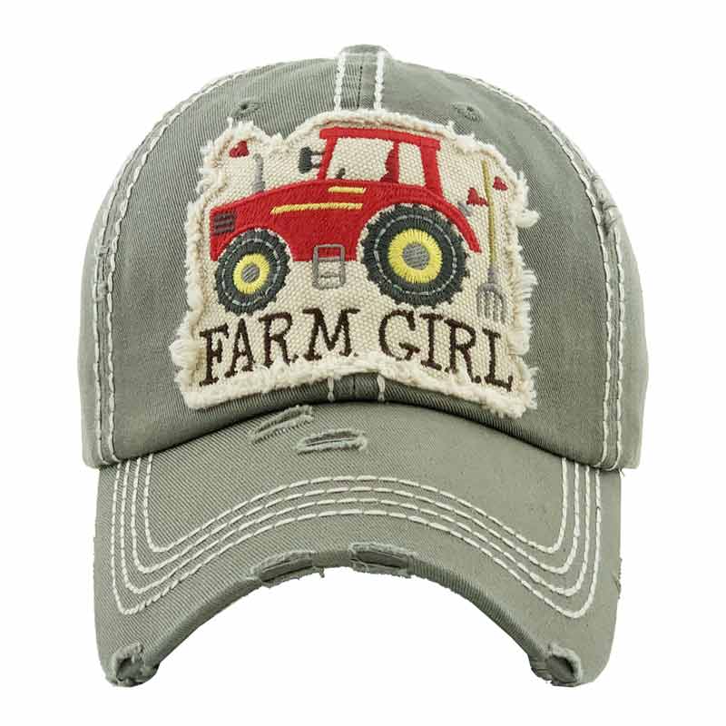"FARM GIRL" Washed Vintage Ball Cap