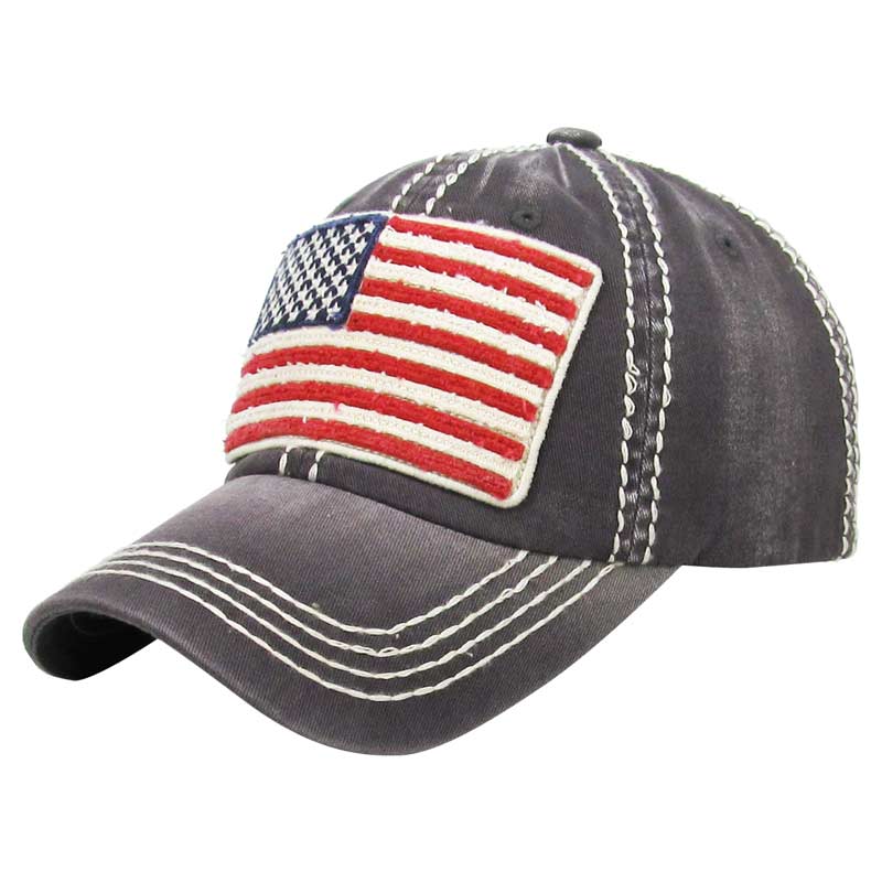 Washed Cotton Vintage "American Flag" Ball Cap