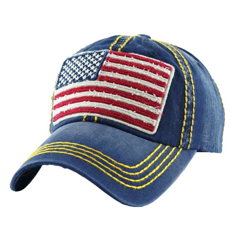 Washed Cotton Vintage "American Flag" Ball Cap