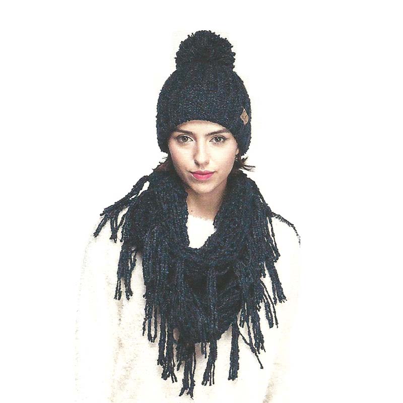 C.C Women's Chenille Infinity Scarf w/ Tassel - Image 2