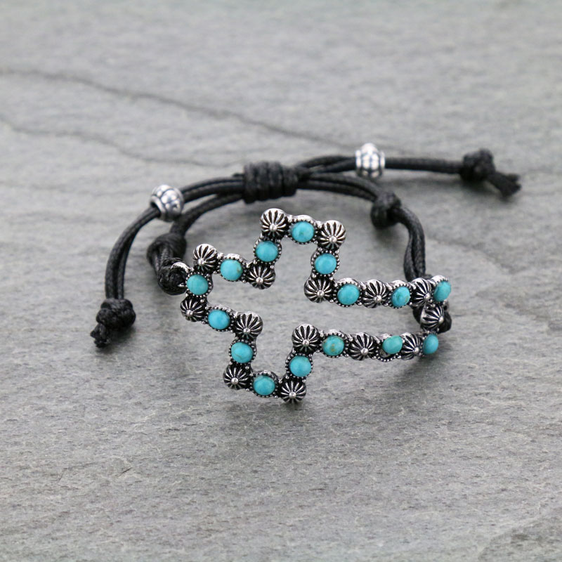 Turquoise Cross Beaded Bracelet