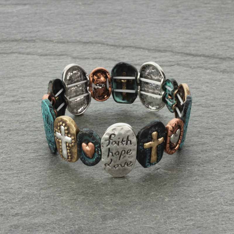 Cross Religious Stretch Bracelet Bluetortoisewholesale
