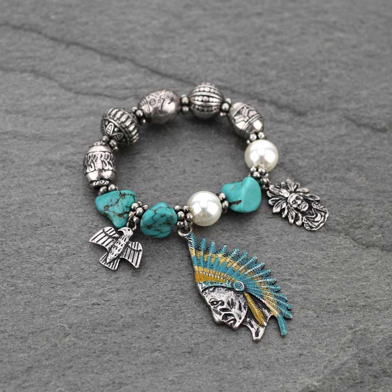 Western Indian Style Stretch Bracelet – Bluetortoisewholesale