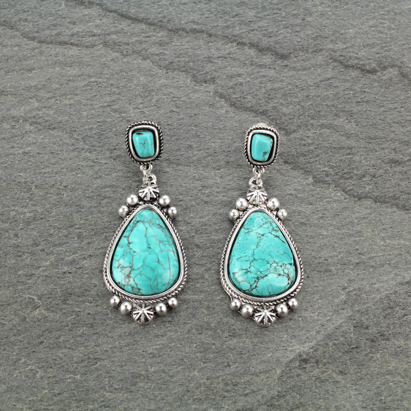 Natural Stone Post Earrings