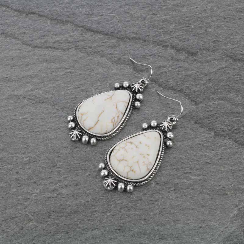Natural White Stone Earrings