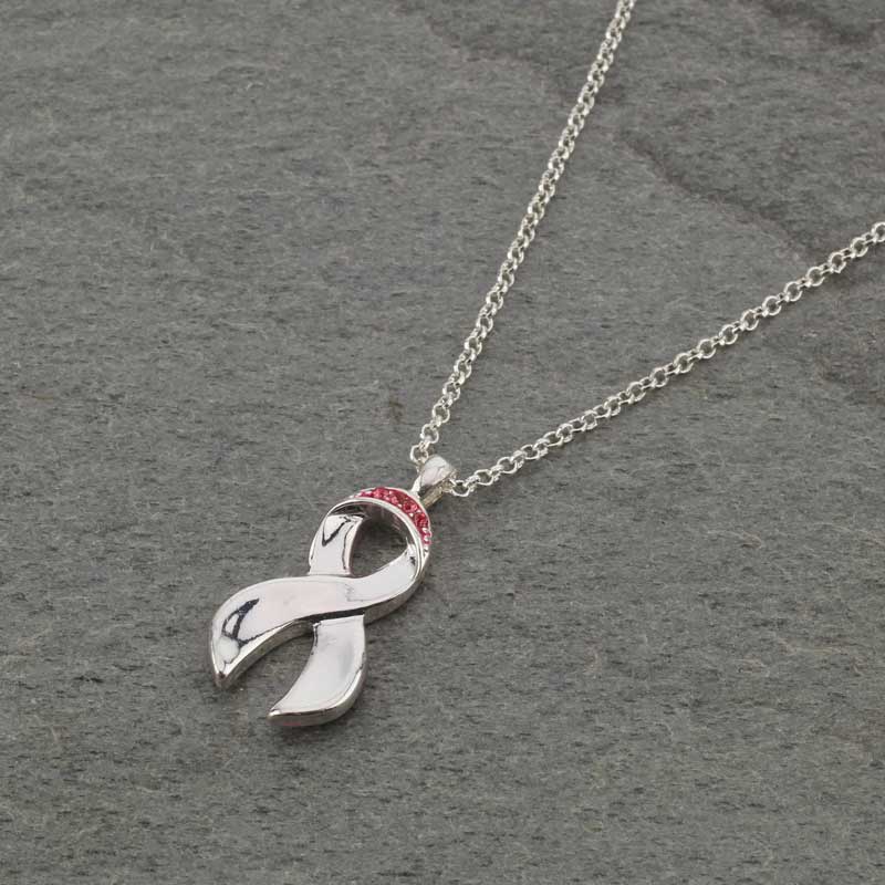 Pink Ribbon Necklace Bluetortoisewholesale