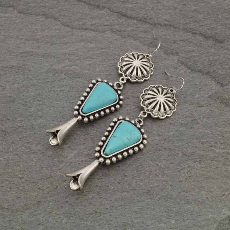 Squash Blossom Natural Stone Earrings