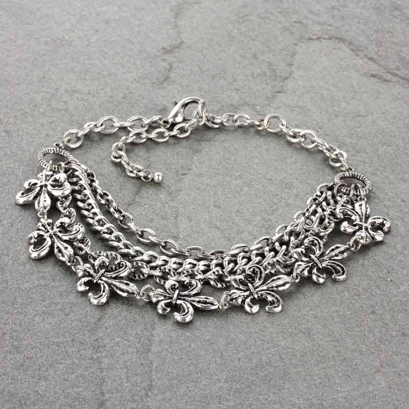 Fleur De Lis Boots Charm Anklet Bluetortoisewholesale   IMG 8619 R4s8g7 