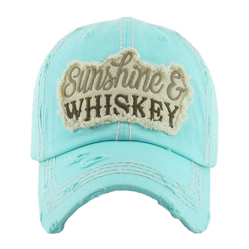 "SUNSHINE and WHISKEY" Washed Vintage Ball Cap
