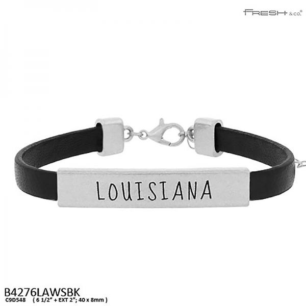 Fashion State "LOUISIANA" Bangle Bracelet-B4276LA/WSBK