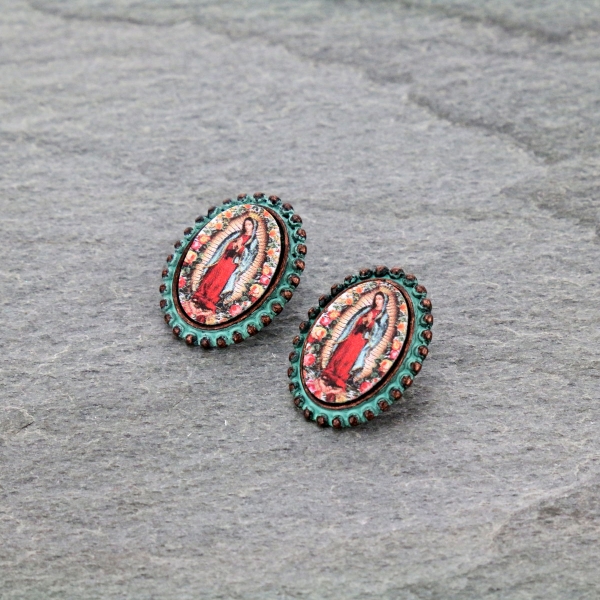 Mother of Guadalupe Post Earrings-ER0901/PAT