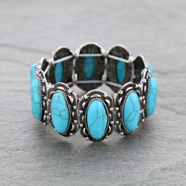 Western Style Stone Stretch Bracelet-SB2082/SBTQ