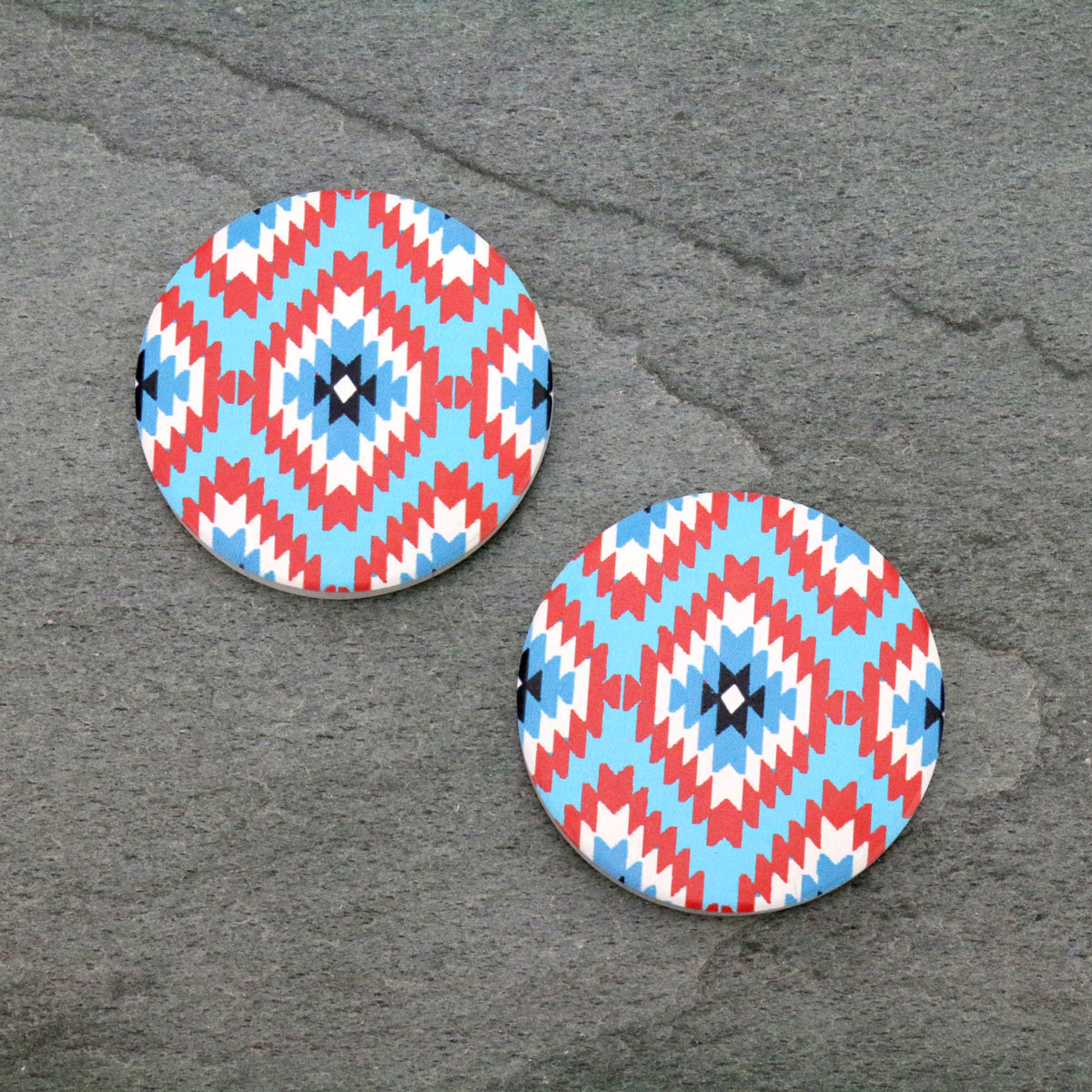 Navajo Design Absorbent Ceramic Car Coasters-ST0081/CLY