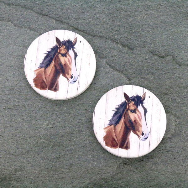 Horse Absorbent Ceramic Car Coasters-ST0101/CLY