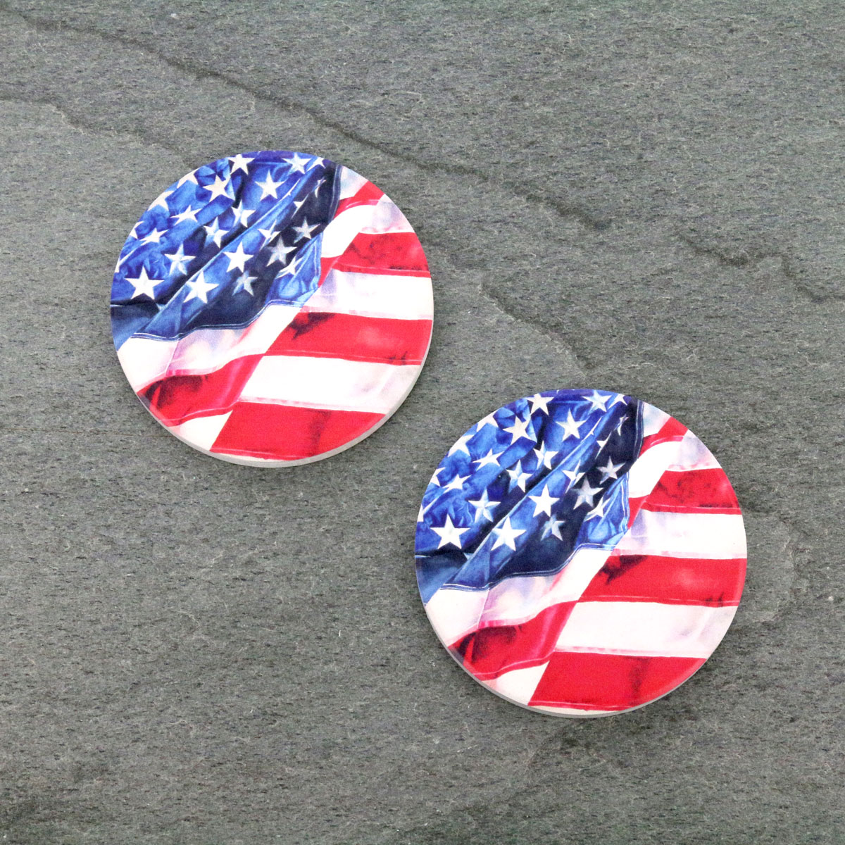 American Flag Absorbent Ceramic Car Coasters-ST0107/CLY