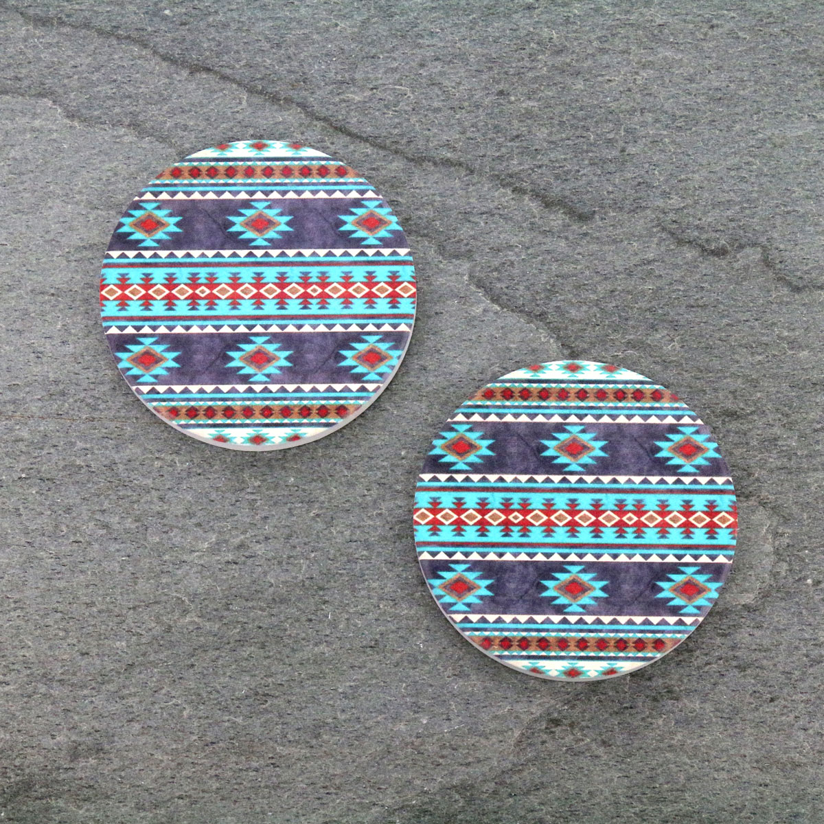 Navajo Design Absorbent Ceramic Car Coasters-ST0033/CLY