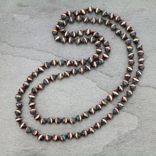 Navajo Pearl Long Necklace-KN-0010/PAT