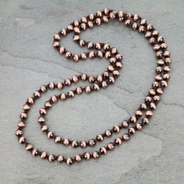 Navajo Pearl Long Necklace-KN-0010/COP