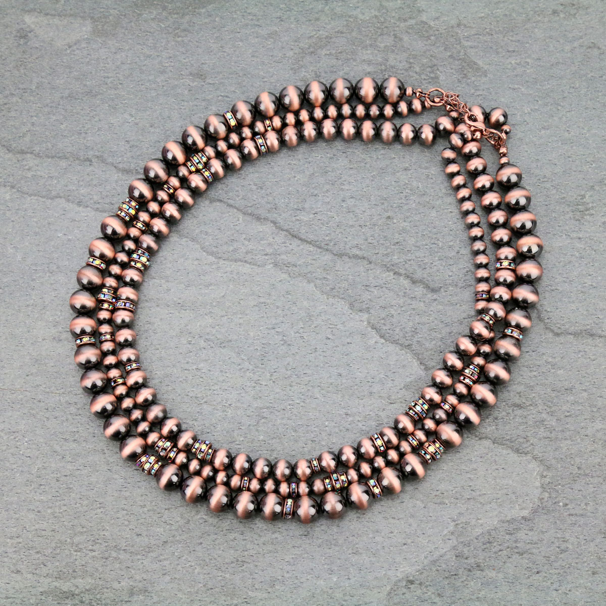 Navajo Pearl Layered Necklace-KN-0003/COP