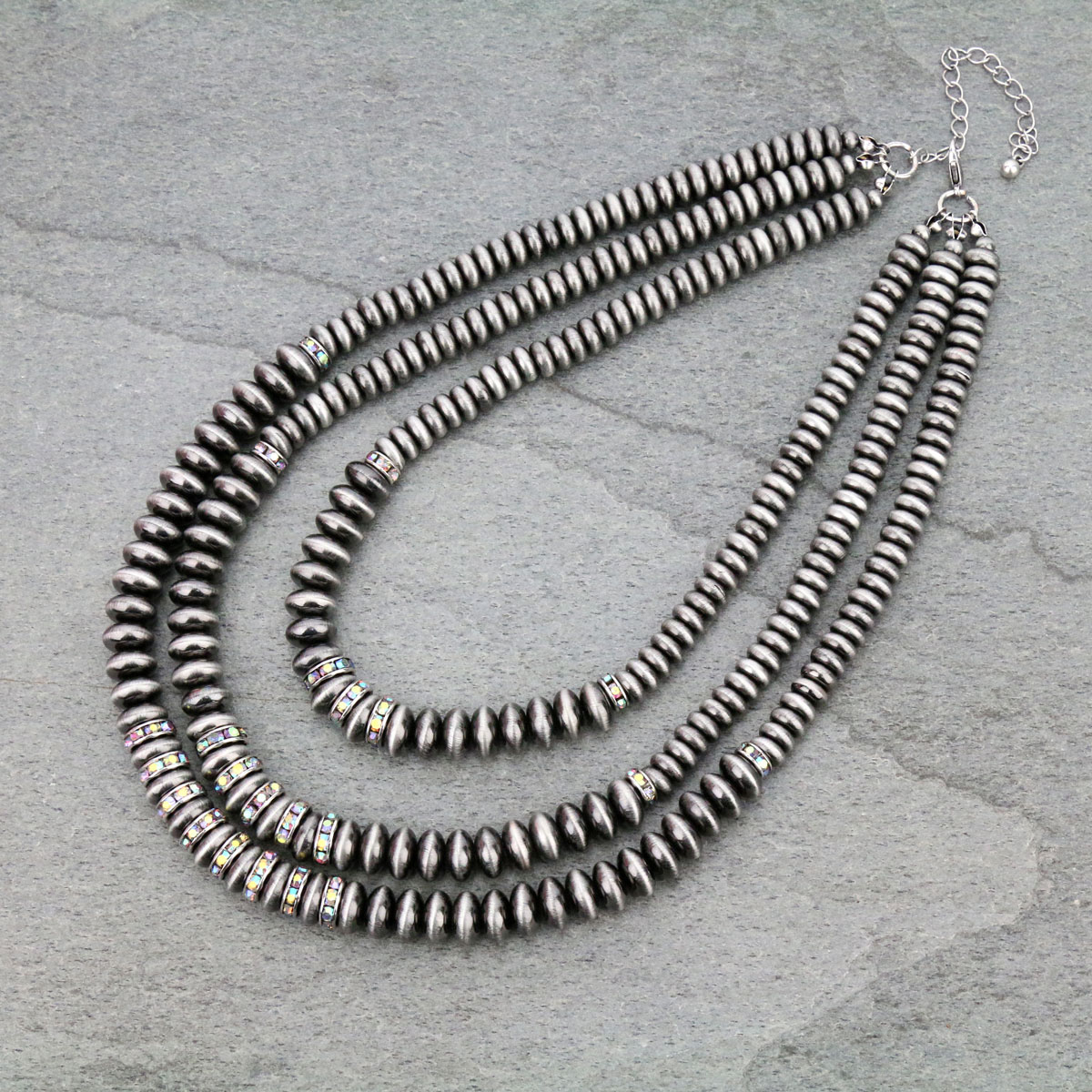 Navajo Pearl Layered Necklace-KN-0005/SB
