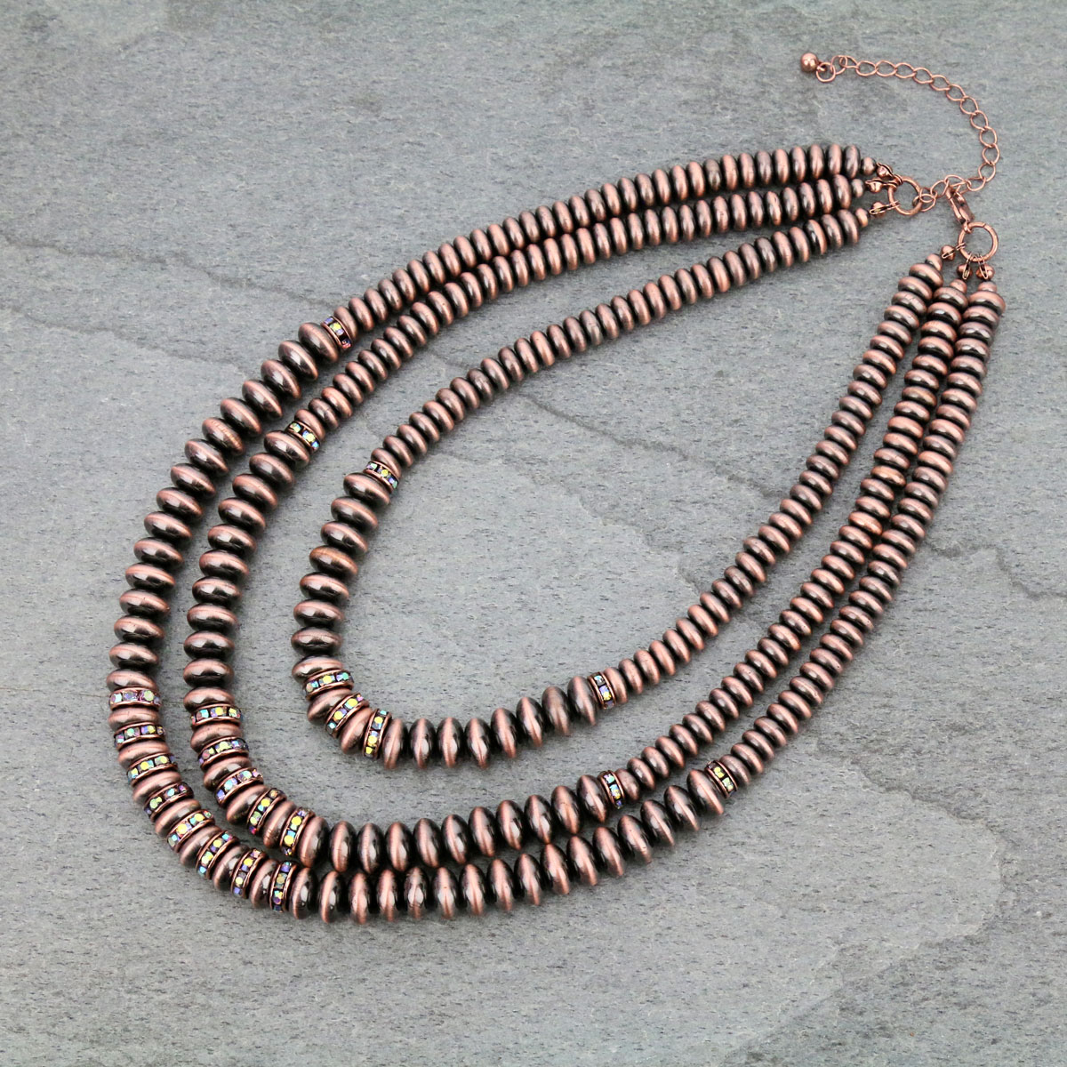 Navajo Pearl Layered Necklace-KN-0005/COP