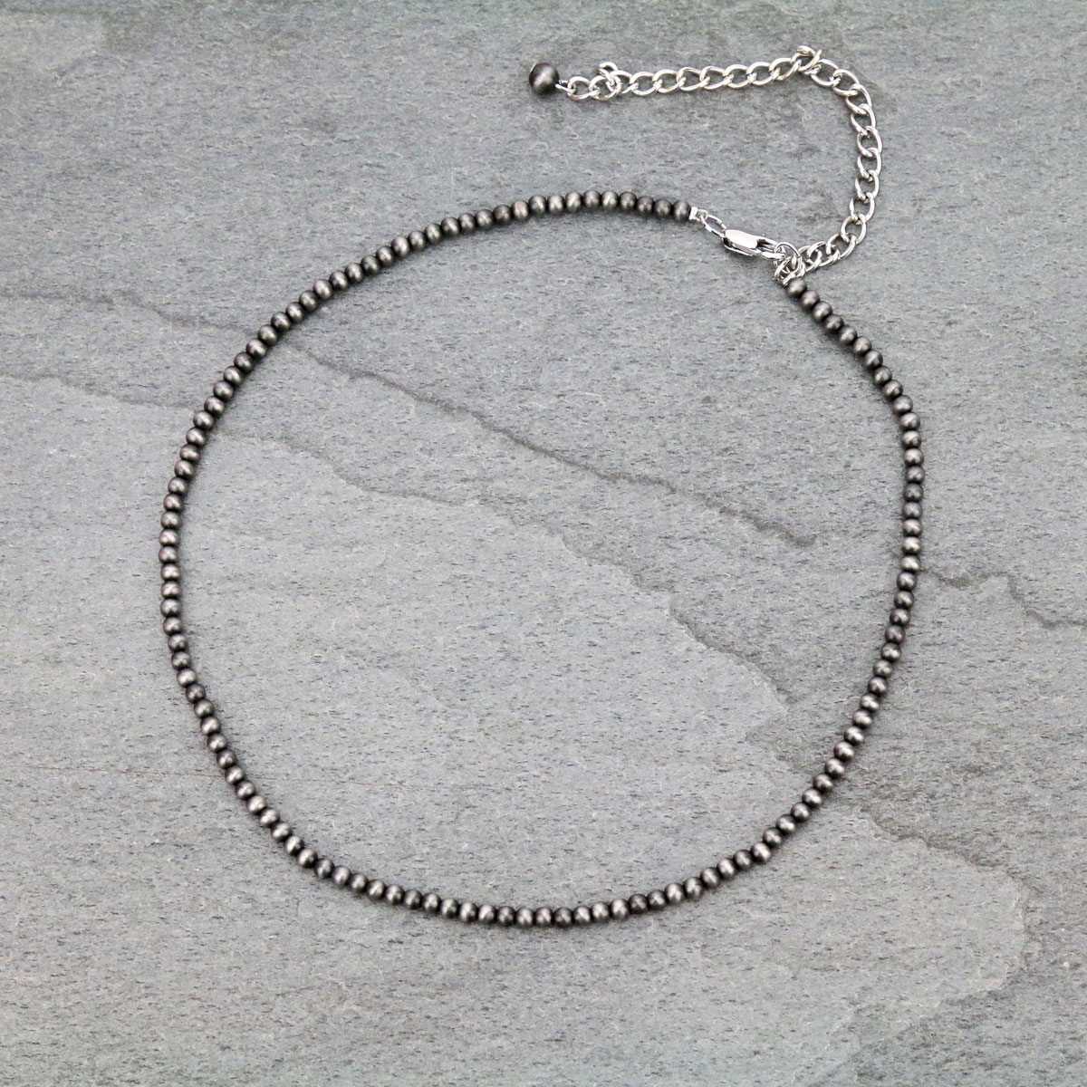 16" Long, Tiny 0.15"(4mm) Navajo Pearl Necklace-733498